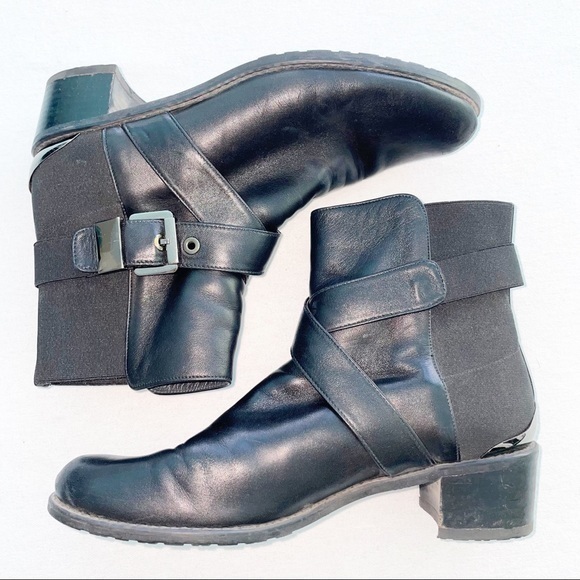 Stuart Weitzman Black Genuine Leather Chelsea Boots - Picture 1 of 5